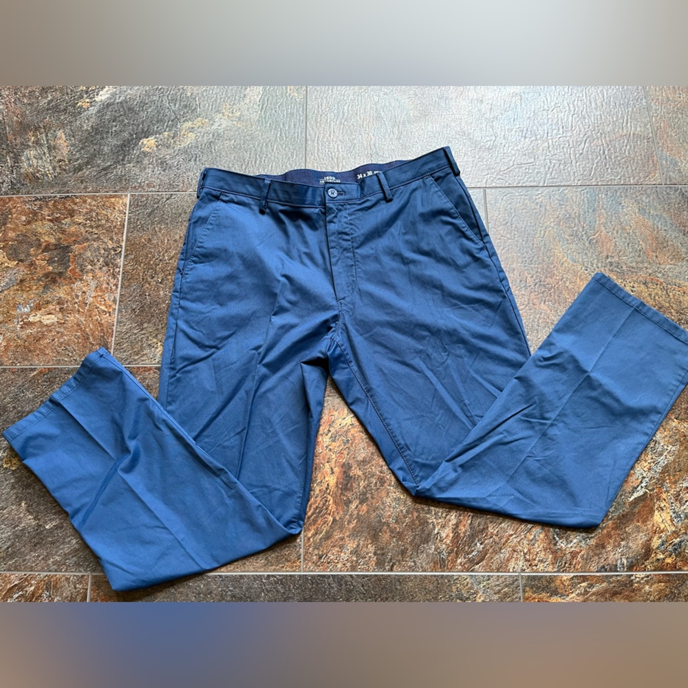 Men’s Izod Advantage performance blue pants with comfort waistband. Size 34x30 - Picture 7 of 13